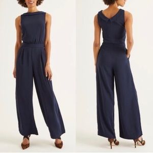 Boden Clarissa Navy Blue Sleeveless Wide Leg Jumpsuit Size US 8